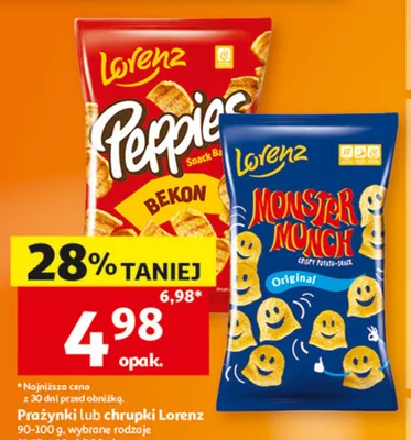 Prażynki Peppies bekon Lorenz promocja w Auchan
