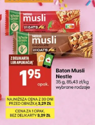 Baton Musli Nestle Chocolate promocja w Delikatesy Centrum