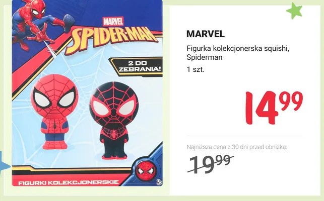 Figurka kolekcjonerska squishi Spiderman MARVEL promocja w Rossmann