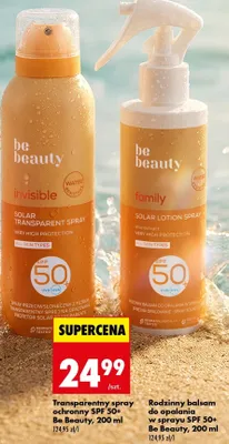Transparentny spray ochronny SPF 50+ Be Beauty invisible promocja w Biedronka