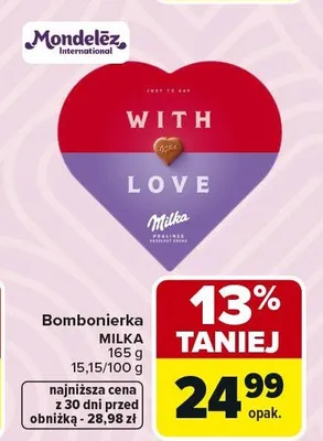 Bombonierka pralinki z kremem orzechowym Milka 165g promocja w Carrefour Market