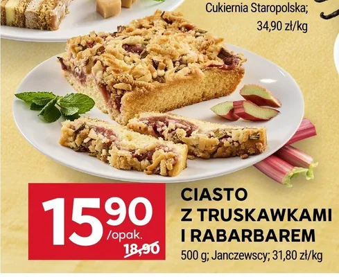 Ciasto z truskawkami i rabarbarem promocja w Stokrotka