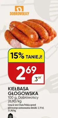 Kiełbasa głogowska promocja w Chata Polska