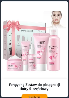 Fengyang Zestaw do pielęgnacji skóry Sakura 5-częściowy promocja w Amazon