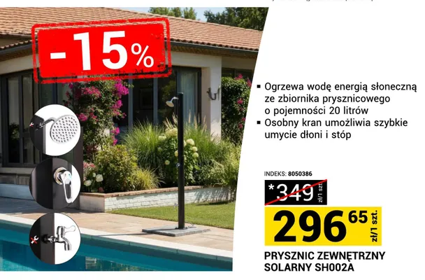 Prysznic zewnętrzny solarny SH002A promocja w Merkury Market