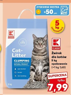 Żwirek dla kotów K-Classic Clumping promocja w Kaufland