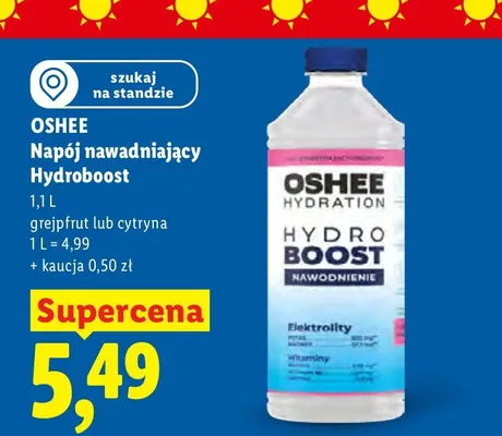 Napój nawadniający Oshee Hydroboost cytryna promocja w Lidl