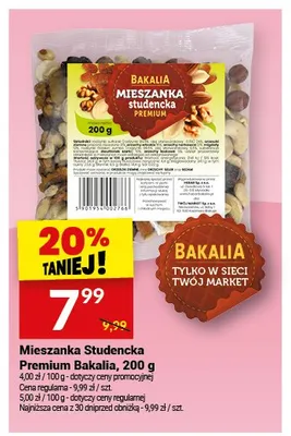 Mieszanka Studencka Premium Bakalia promocja w Twój Market
