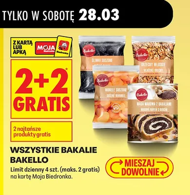 Bakalie 2+2 GRATIS promocja w Biedronka