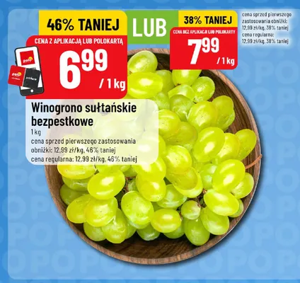 Winogrona sułtańskie bezpestkowe promocja w POLOmarket