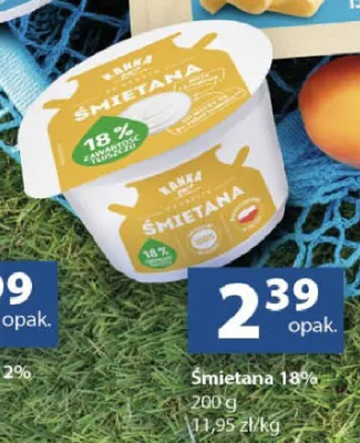 Śmietana 18% Kanka promocja w Delikatesy Centrum