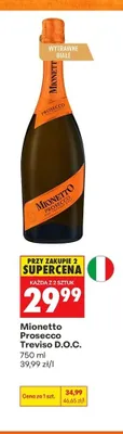Wino musujące Mionetto Prosecco Treviso D.O.C. promocja w Biedronka