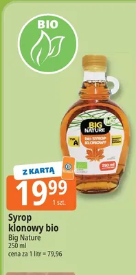 Syrop klonowy bio Big Nature promocja w Leclerc