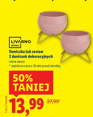 Doniczka lub zestaw 2 doniczek dekoracyjnych Livarno Home promocja w Lidl
