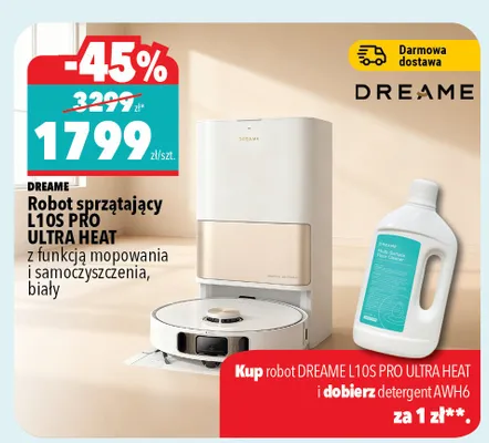 Robot sprzątający L10S PRO ULTRA HEAT z funkcją mopowania i samoczyszczenia, biały promocja w Biedronka Home