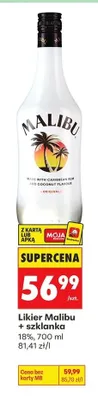 Likier Malibu + szklanka promocja w Biedronka