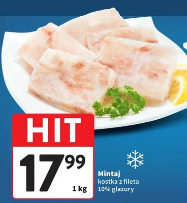 Mintaj kostka z fileta 10% glazury promocja w Intermarche