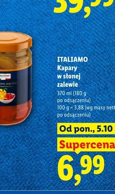 Kapary w słonej zalewie Italiamo promocja w Lidl