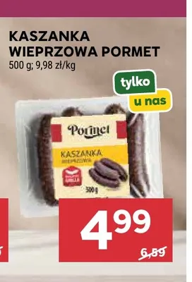 Kaszanka wieprzowa Pormet promocja w Stokrotka
