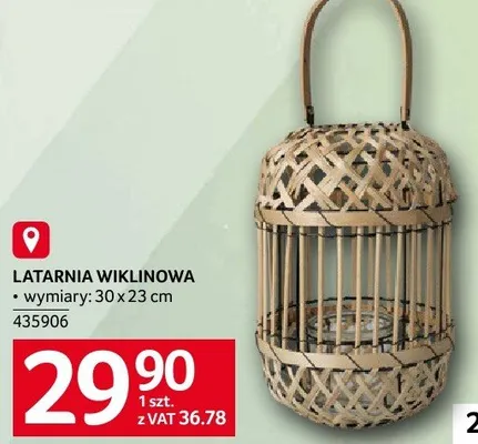 Latarnia wiklinowa 30 x 23 cm 435906 promocja w Selgros
