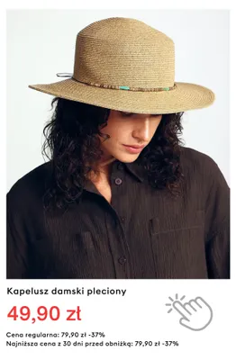 Kapelusz damski pleciony promocja w Medicine