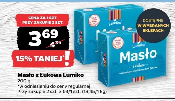 Masło z łukową Lumiko promocja w Netto