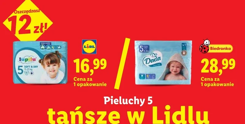 Pieluchy Lupilu Soft & Dry 5 promocja w Lidl
