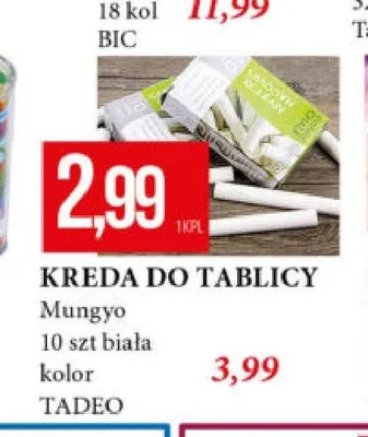 Kreda do tablicy kolorowa Mungyo promocja w Leclerc
