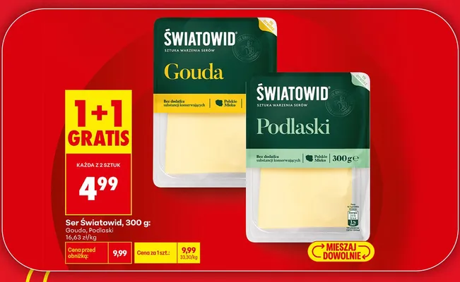 Ser żółty Podlaski Światowid promocja w Biedronka