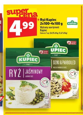 Ryż jaśminowy Kupiec 4-pak 100 g promocja w TOPAZ