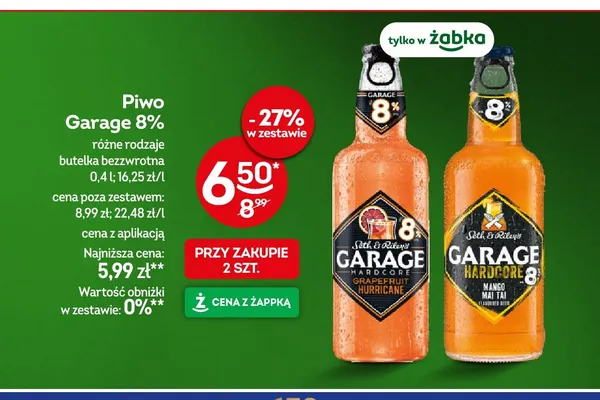 Piwo Garage 8% Hardcore Grapefruit Hurricane promocja w Żabka
