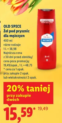 Żel pod prysznic dla mężczyzn różne rodzaje Old Spice promocja w Lidl