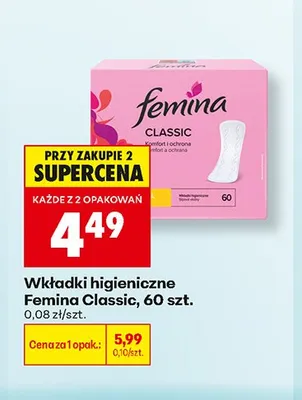 Wkładki higieniczne extra long Libresse promocja w Biedronka