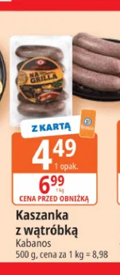 Kaszanka z wątróbką Kabanos promocja w Leclerc