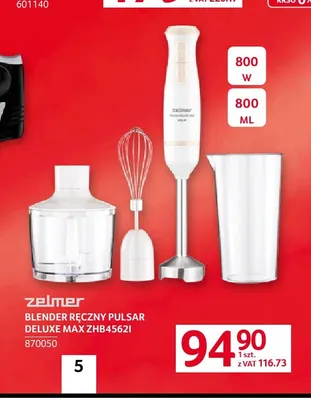 Blender ręczny Pulsar Deluxe Max ZHB4562I Zelmer promocja w Selgros