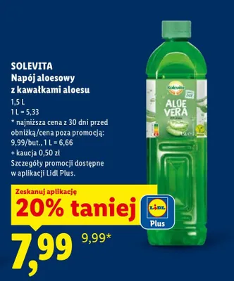Napój aloesowy z kawałkami aloesu promocja w Lidl