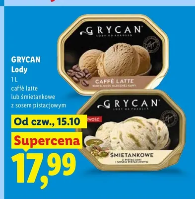Lody Grycan caffè latte promocja w Lidl