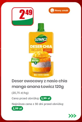 Deser owocowy z nasionami chia mango ananas Łowicz promocja w Dino