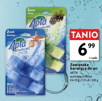 Zawieszka barwiąca do wc Apta morska 2-pak promocja w Intermarche