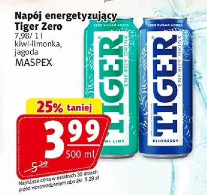 Napój energetyzujący Tiger Zero jagoda promocja w Prim Market