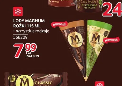 Lody rożek Magnum Hazelnut promocja w Selgros