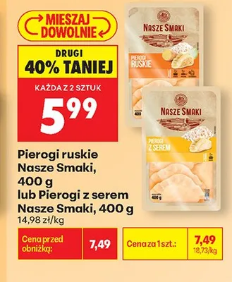 Pierogi ruskie Nasze Smaki promocja w Biedronka