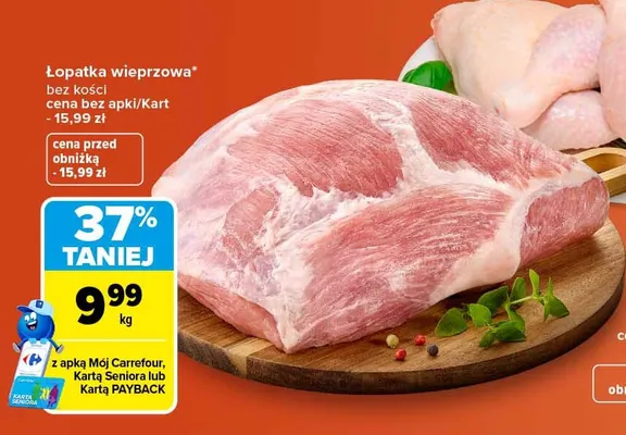Łopatka wieprzowa bez kości promocja w Carrefour