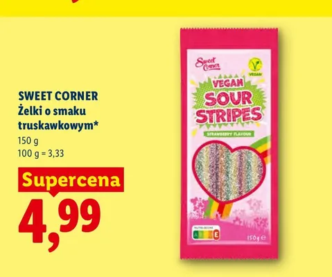 Żelki o smaku truskawkowym Sweet Corner promocja w Lidl