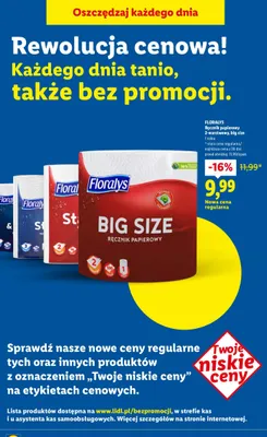 Ręcznik papierowy 2-warstwowy, big size promocja w Lidl
