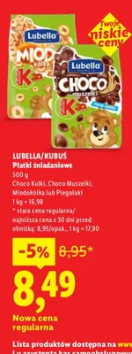 Płatki śniadaniowe Choco Kulki, Choco Muszelki, Miodokółka lub Piegolatki promocja w Lidl