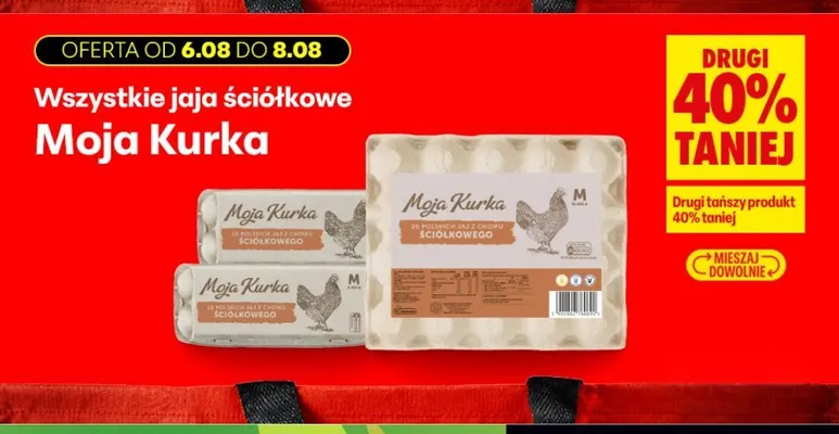 Jaja ściółkowe Moja Kurka klasa M 20-pak promocja w Biedronka