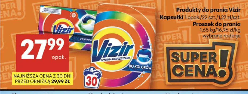 Kapsułki do prania Vizir promocja w Delikatesy Centrum