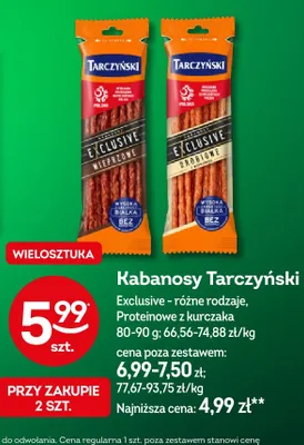 Kabanosy Proteinowe z kurczaka Tarczyński promocja w Żabka