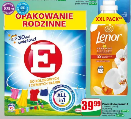 Proszek do prania E do kolorowych i ciemnych tkanin promocja w Dino
